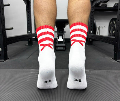 GAA Sports Socks | X Pro Midi Socks | Red & White | Lar Corbett Sports