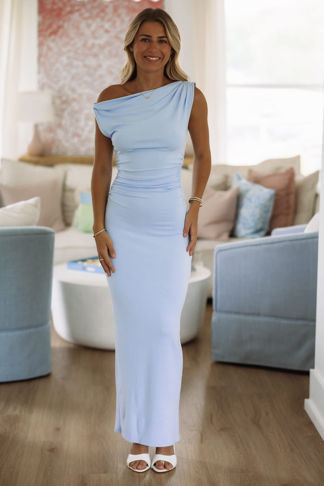 Azure Drift Maxi Dress - Light Blue