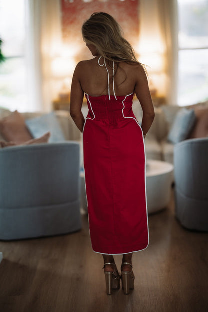 Outline Muse Midi Dress - Red
