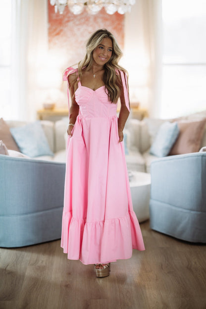 Hopelessly Yours Maxi Dress - Pink