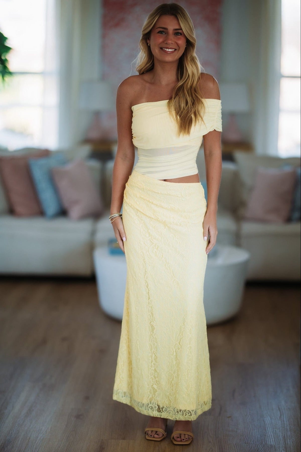 Magical Moments Lace Maxi Dress - Butter Yellow