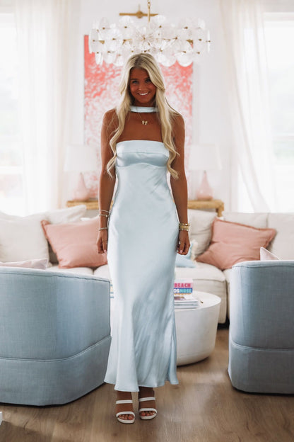 Dancing in the Moonlight Maxi Dress - Baby Blue