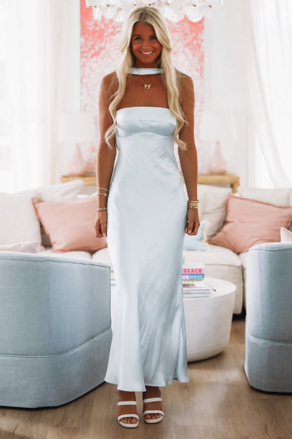 Dancing in the Moonlight Maxi Dress - Baby Blue