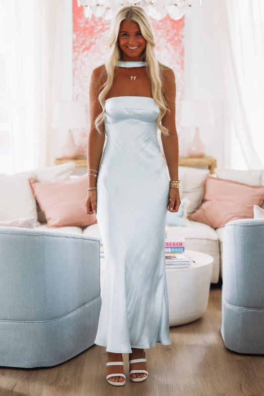Dancing in the Moonlight Maxi Dress - Baby Blue