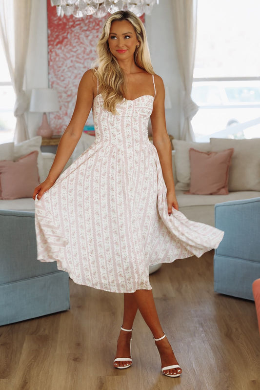 Cute Chick Midi Dress - Pink