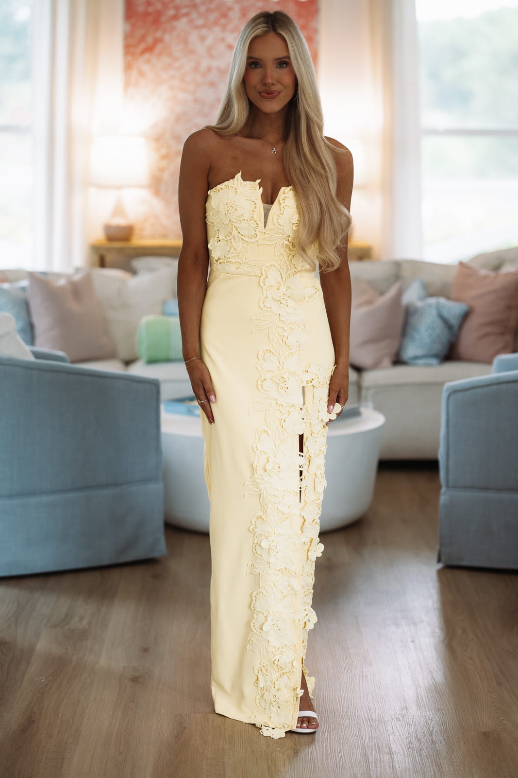 Lovers in Bloom Maxi Dress - Yellow