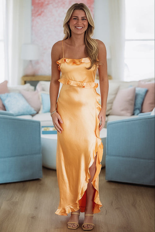 Citrus Spice Maxi Dress - Cantaloupe Orange