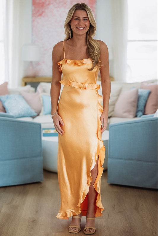 Citrus Spice Maxi Dress - Cantaloupe Orange