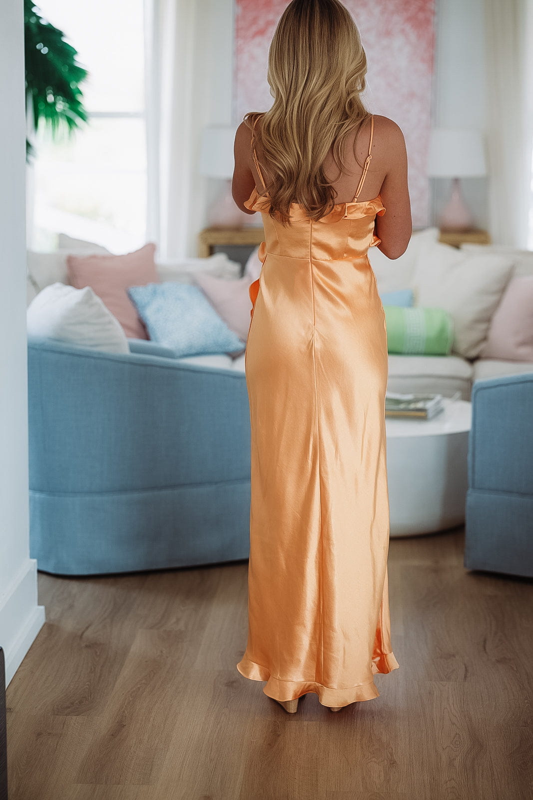 Citrus Spice Maxi Dress - Cantaloupe Orange