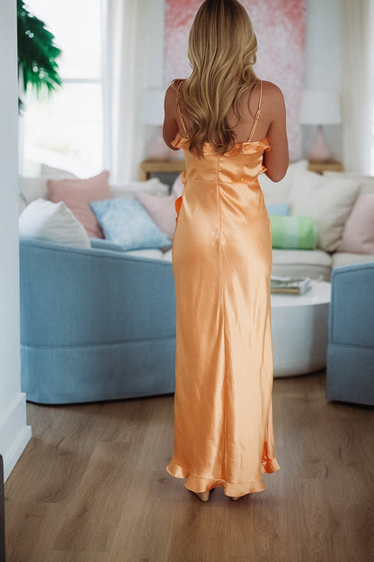 Citrus Spice Maxi Dress - Cantaloupe Orange
