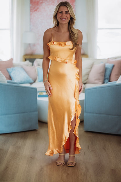 Citrus Spice Maxi Dress - Cantaloupe Orange