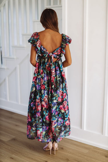 Major Moments Midi Dress - Purple, Green and Blue