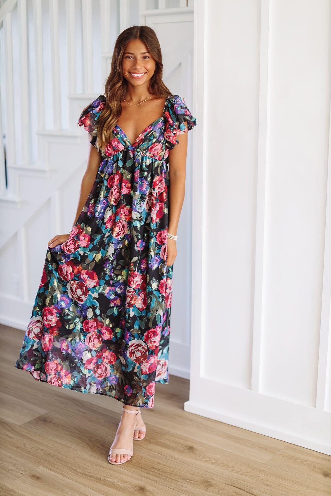 Major Moments Midi Dress - Purple, Green and Blue