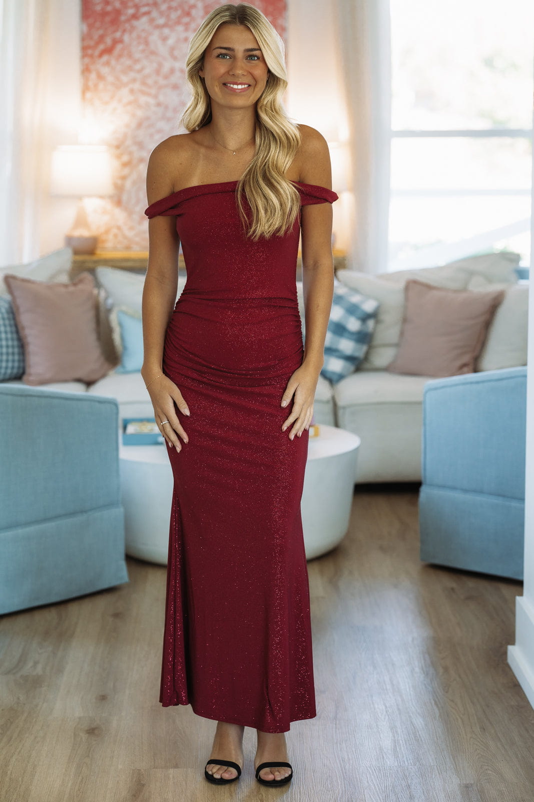 Evening Sonata Maxi Dress - Burgundy