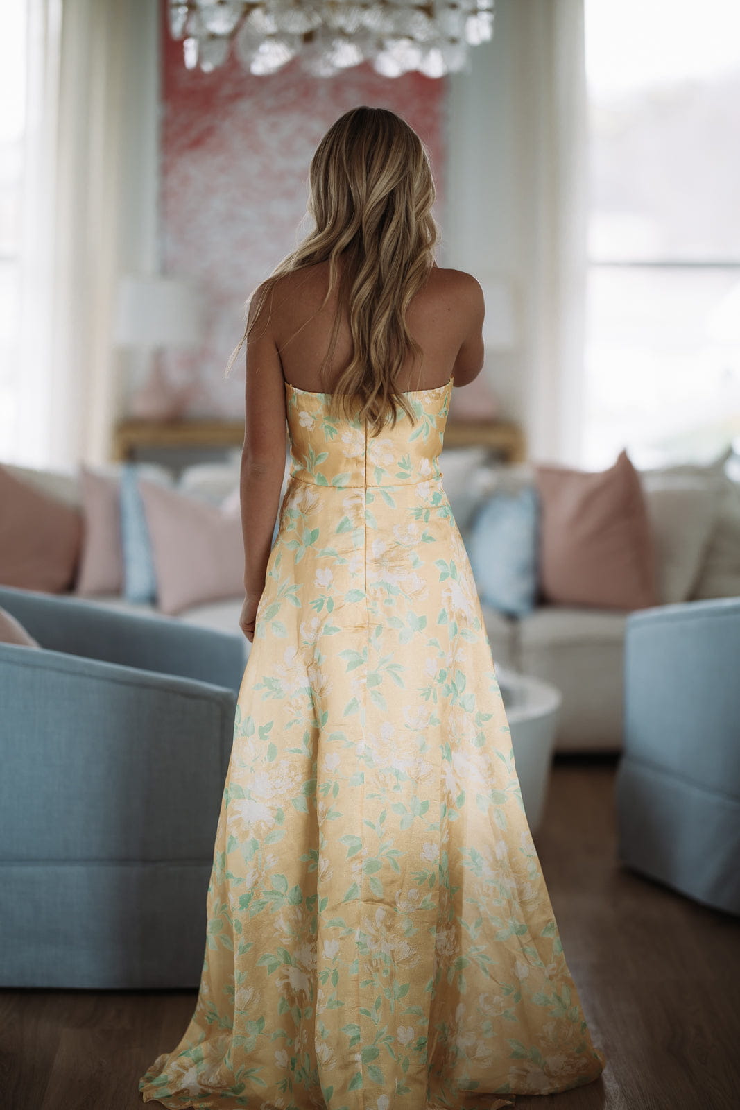 Honeyveil Maxi Dress - Yellow, Green and White