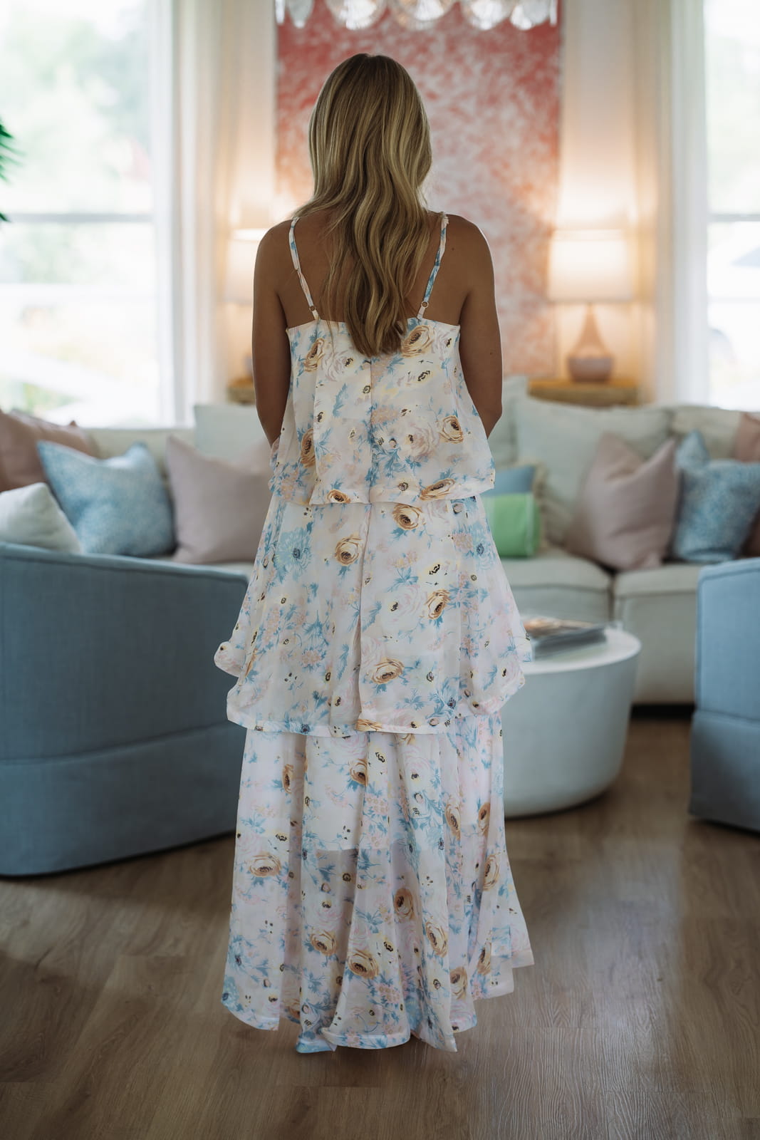 Delicate Blooms Maxi Dress - Yellow