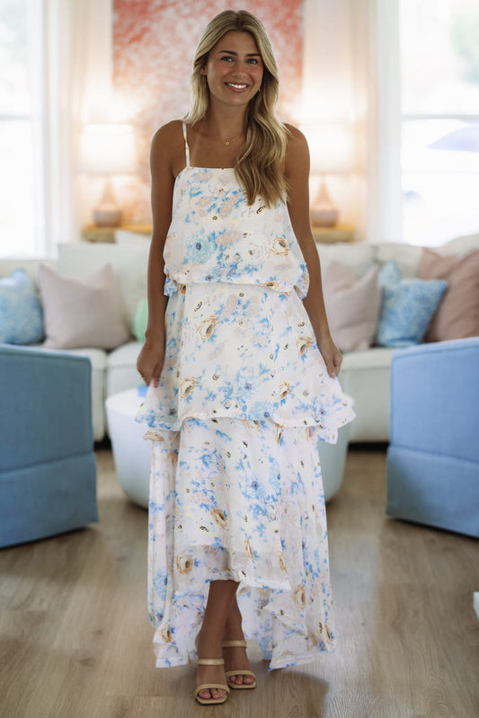 Delicate Blooms Maxi Dress - Yellow