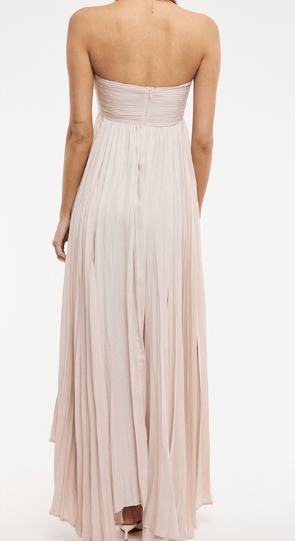 The Pleated Halo Maxi Dress - Natural