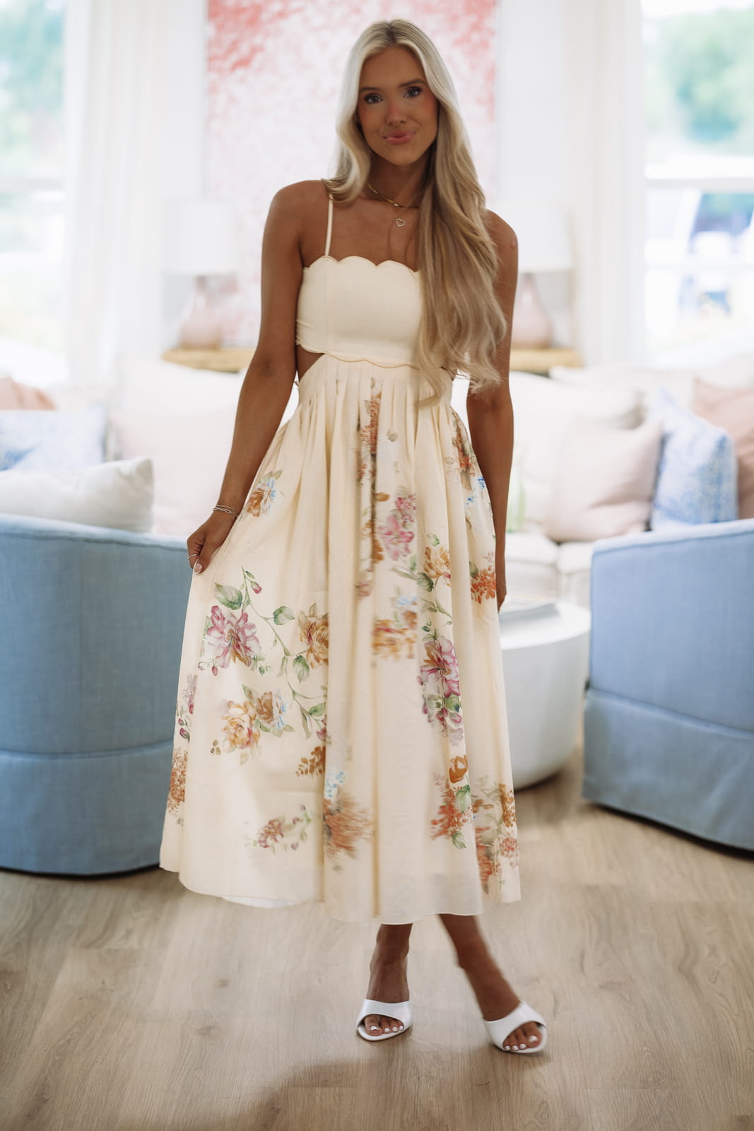 Honey Linen Maxi Dress - Light Yellow, Orange, Green and Purple