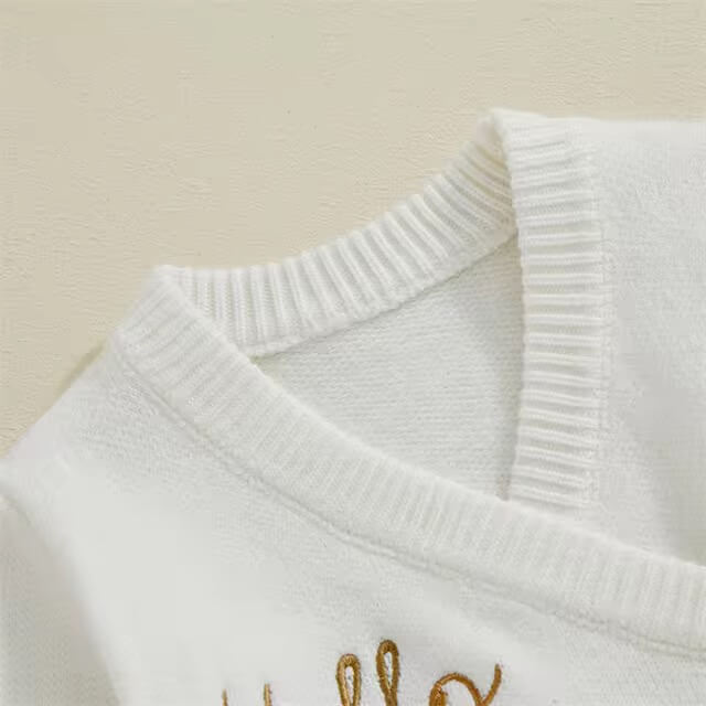 Hello World Full Sleeve Newborn Knitted Romper