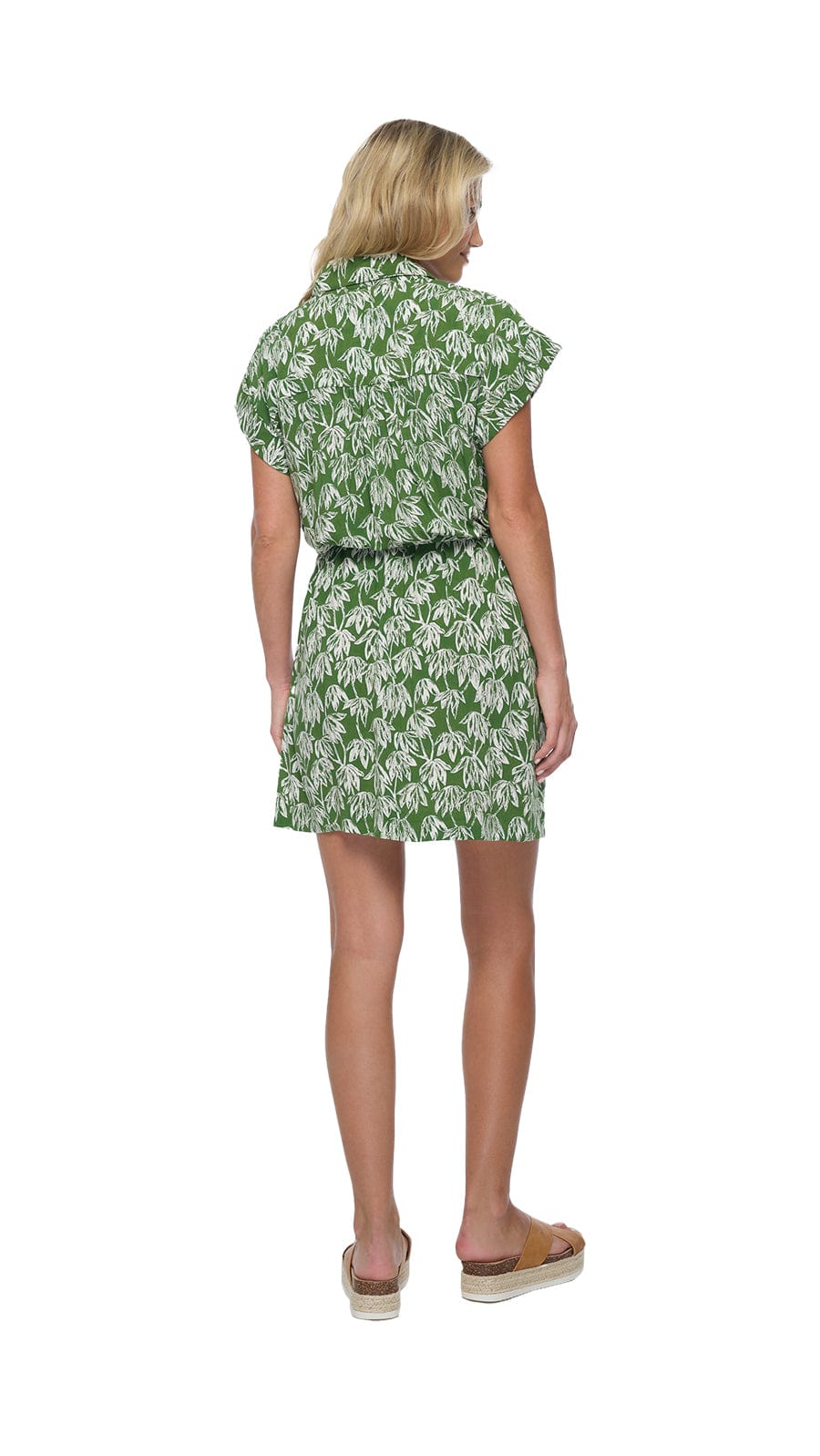 Aurora Collar Mini Dress - Canopy Green