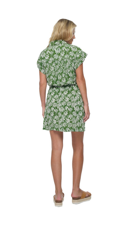 Aurora Collar Mini Dress - Canopy Green