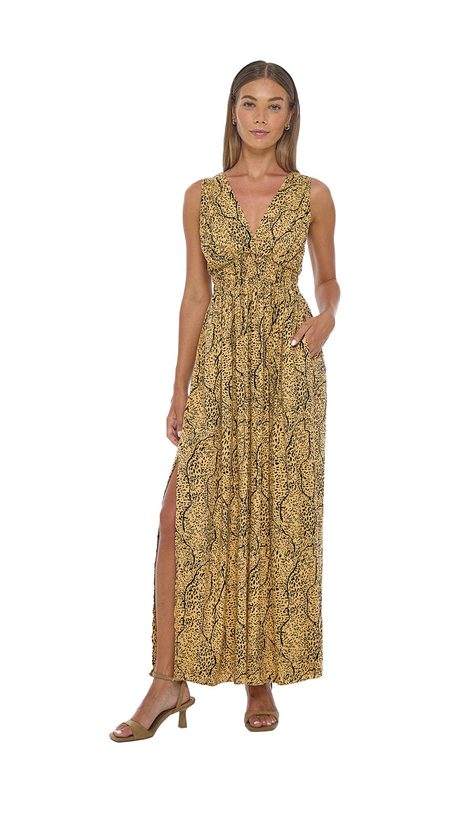 Rayna Sky Maxi Dress - Savanae Nude