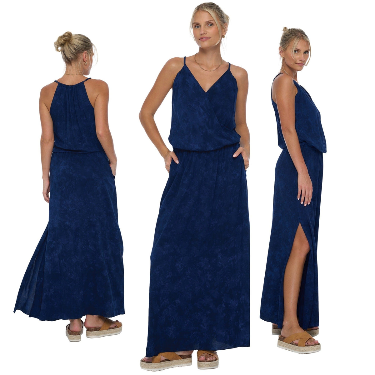 Solene Coastal Maxi Dress - Hazy Navy