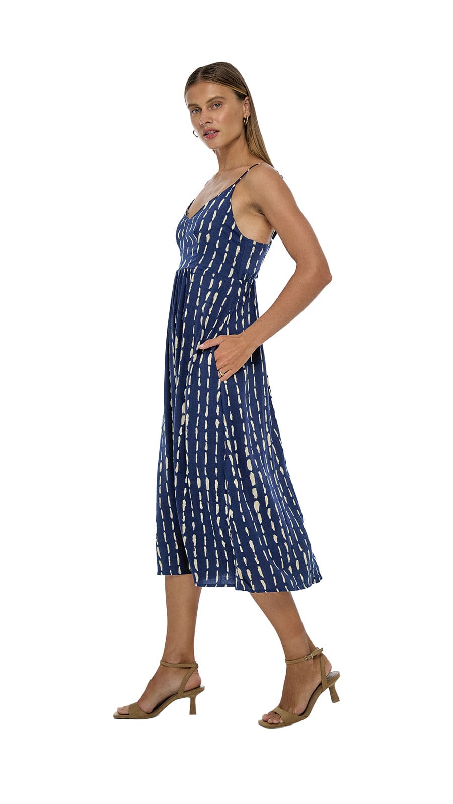Soller Mio Midi Dress - Current Navy