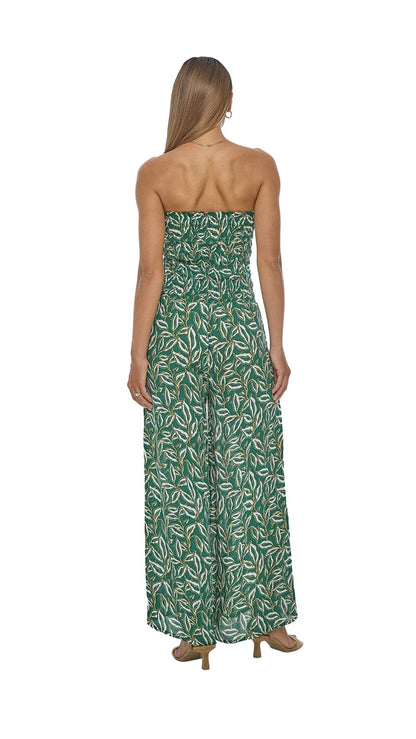 Smocked Top Lawai Jumpsuit - Lauris Green
