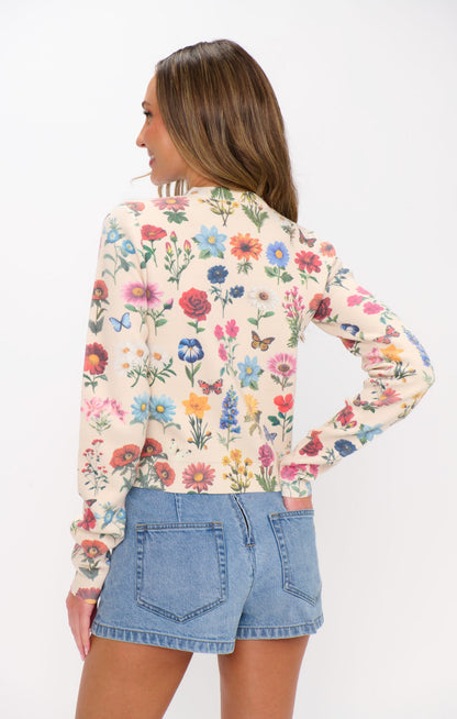 Cafe Cardigan ~ French Floral Knit