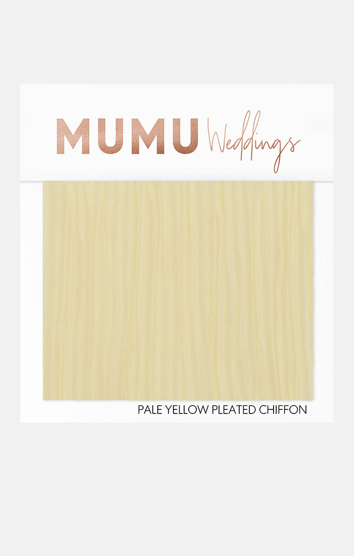 Bridesmaid Fabric Swatch ~ Pale Yellow Pleated Chiffon