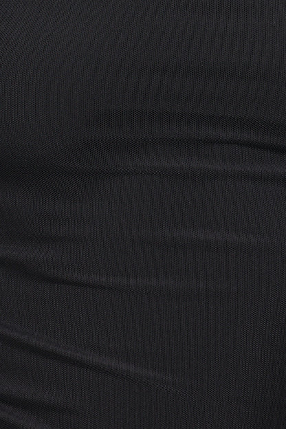 Carlie Mesh One Shoulder Top - Black