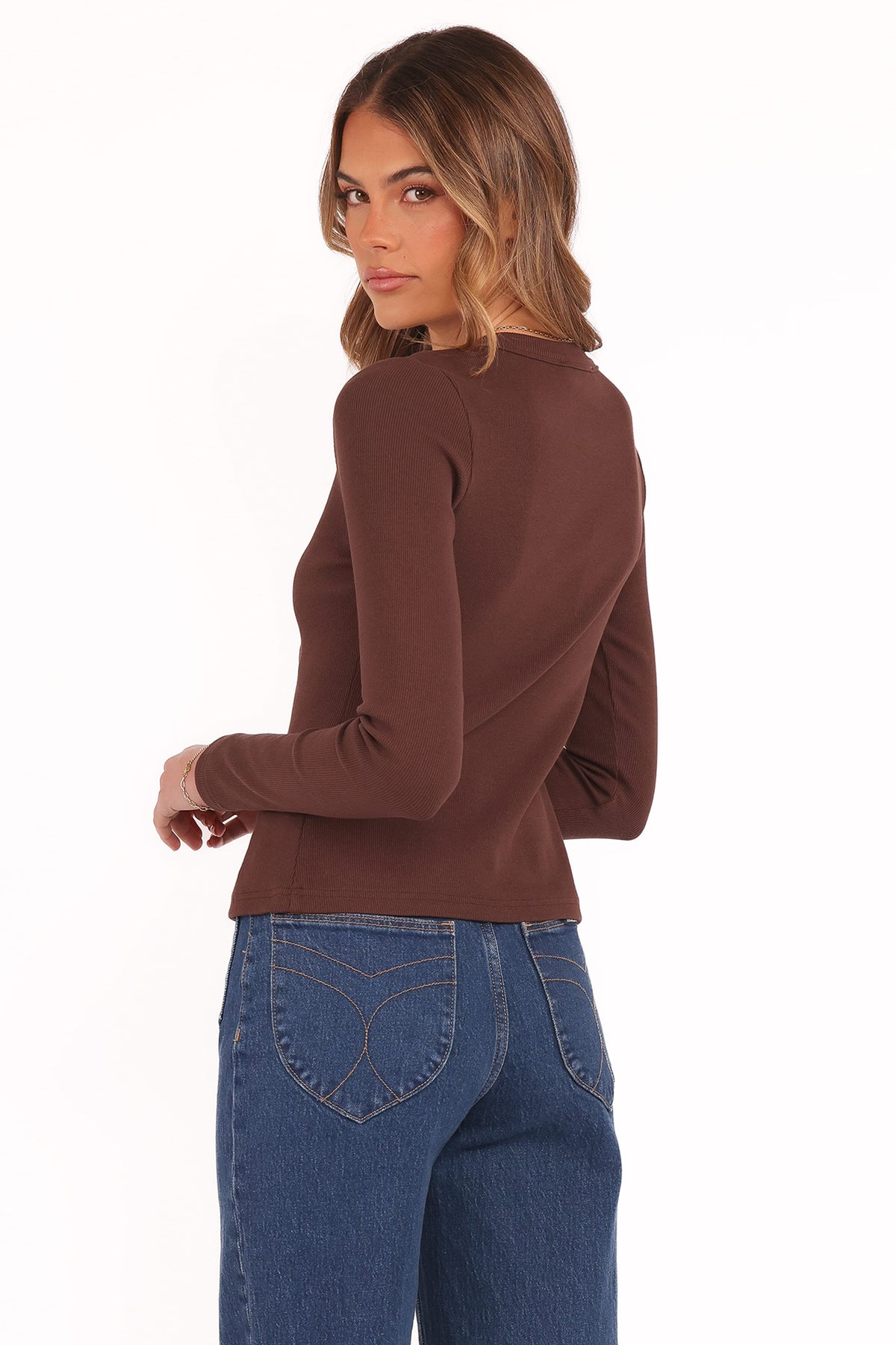 Cass Long Sleeve Top - Chocolate Brown