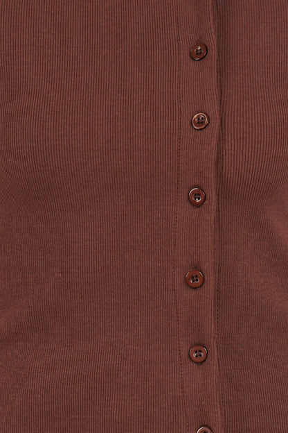 Cass Long Sleeve Top - Chocolate Brown