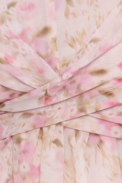 Limona Peplum Top - Blurred Pink Floral