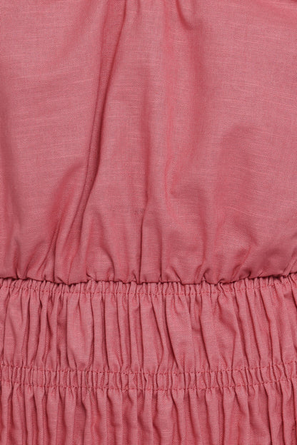 Lucilla Shirred Waist Top - Petal Pink