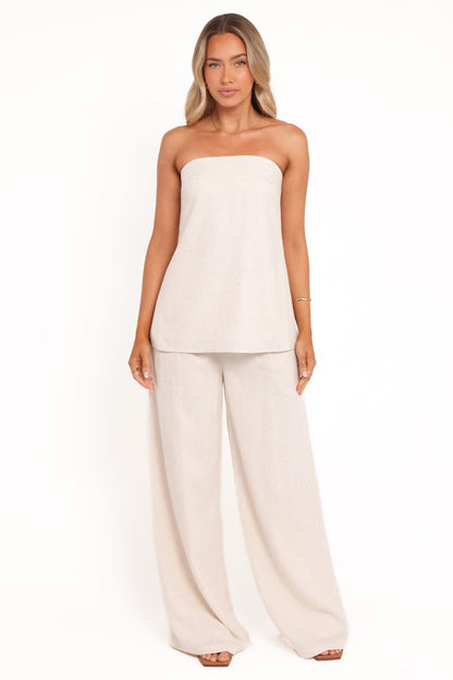 Rosemarie Strapless Top - Oatmeal