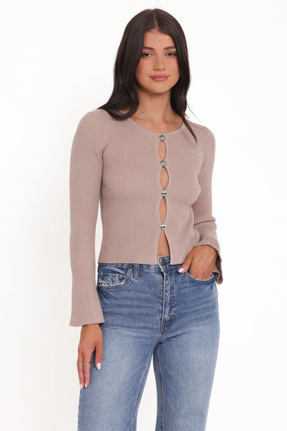 Rosienna Knit Top - Taupe