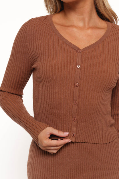Sakuna Long Sleeve Top - Cognac