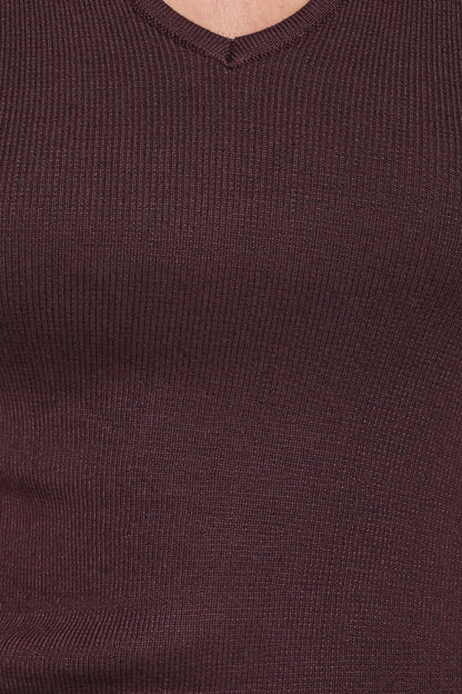 Tori Side Cinch Knitted Top - Chocolate Brown