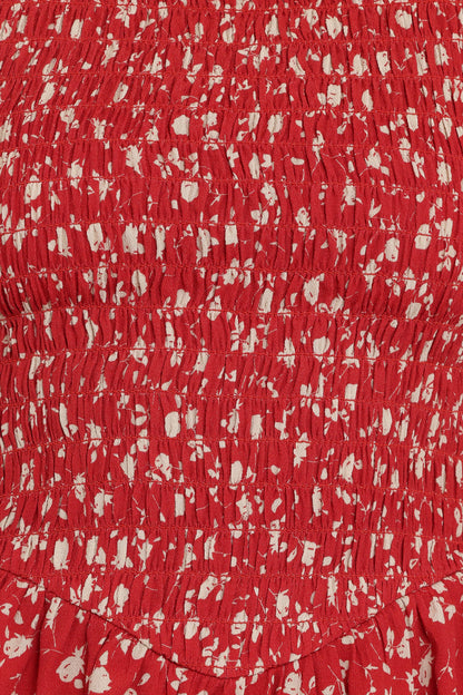 Zoella Peplum Top - Red Floral