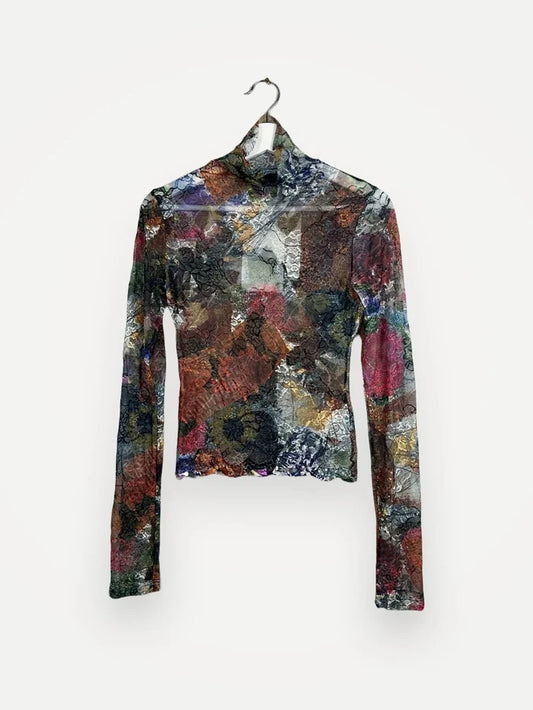 Rave Review Greta Patchwork-polotröja NWT