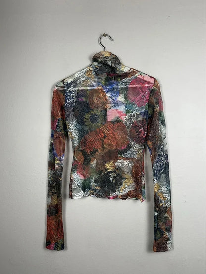 Rave Review Greta Patchwork-polotröja NWT
