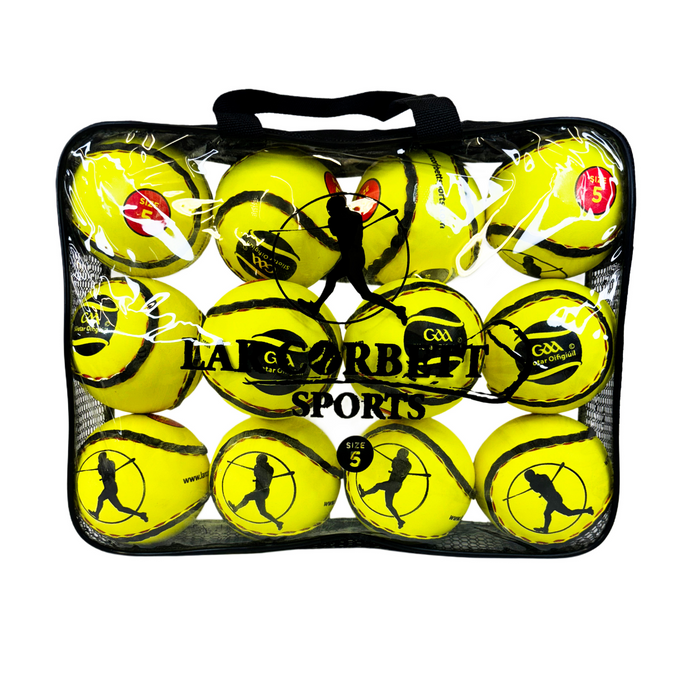 Size 5 GAA Training Sliotars | Yellow | 12 Pack
