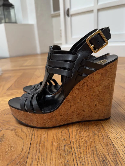 Tory Burch-skinnsandaler