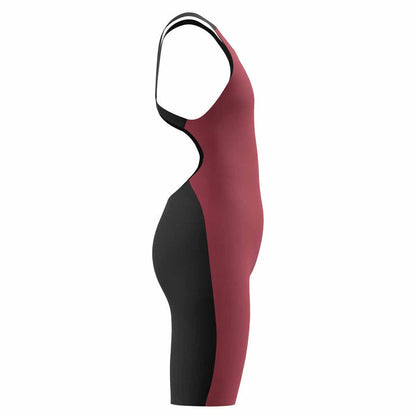 Speedo Girls Fastskin Junior Endurance+ Max openback kneeskin swimsuit in Regal Red and Black for swimming.