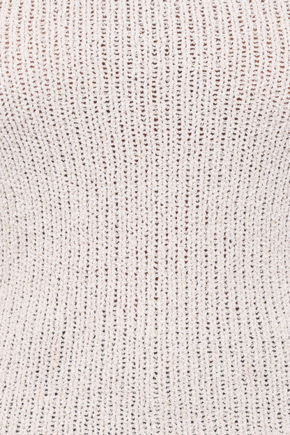 Jutta One Shoulder Knit Top - Beige