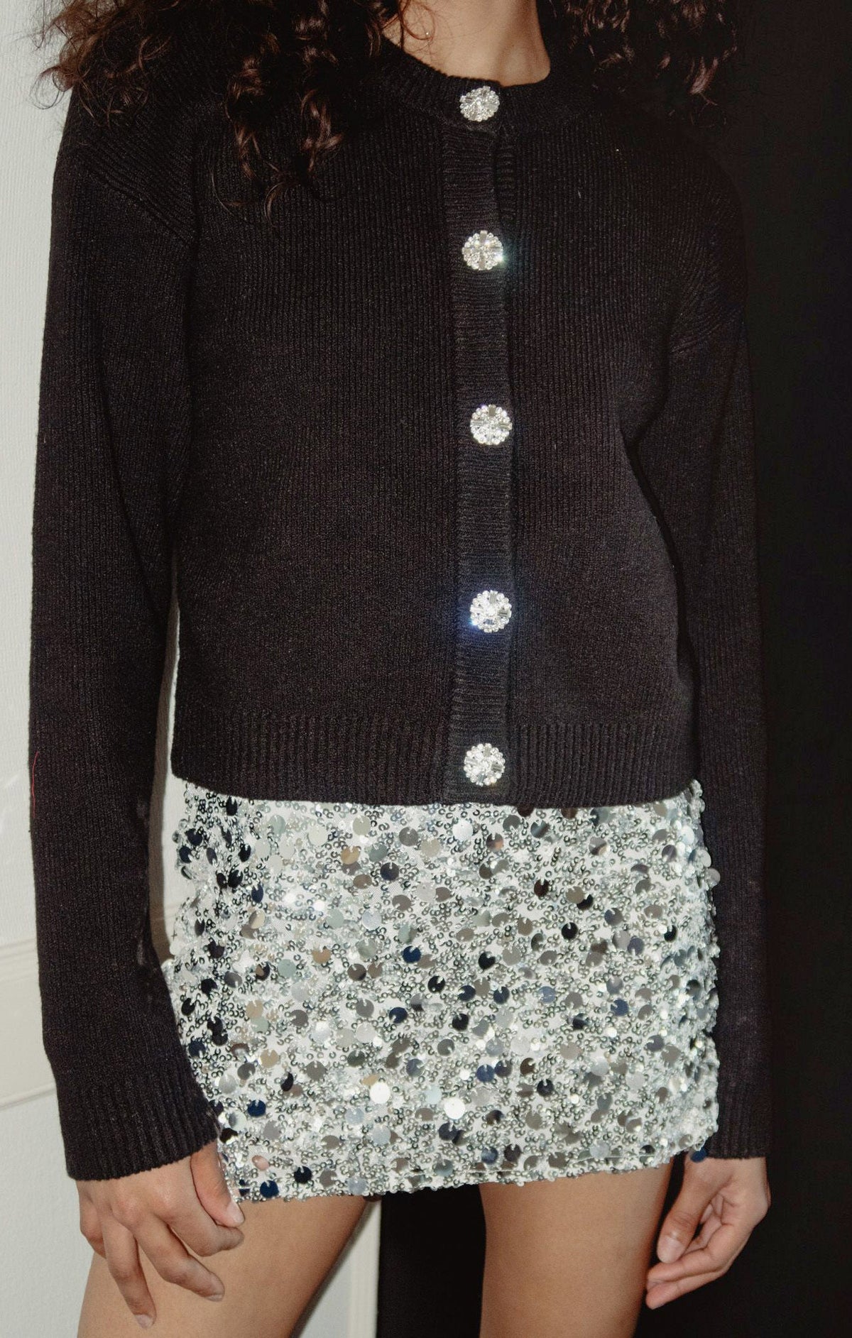 Maggie Cardigan ~ Black Knit