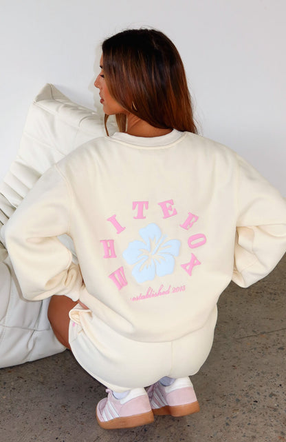 Keep Blooming Oversized Sweater Lemon